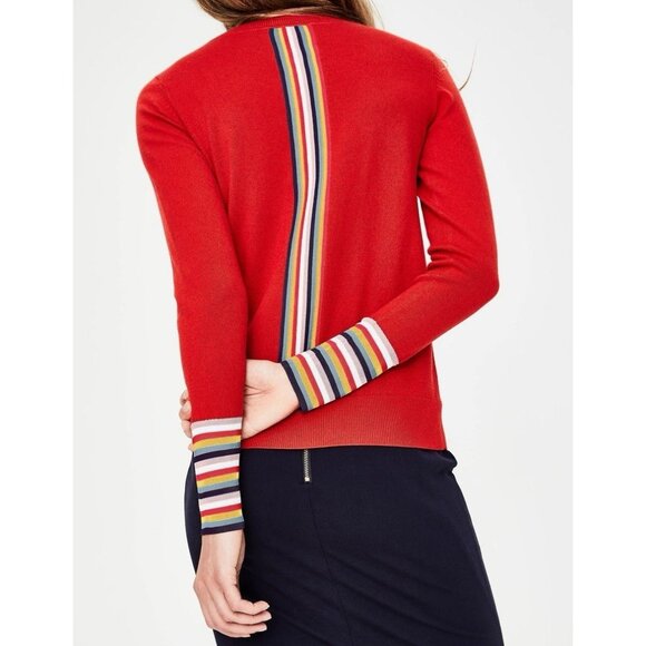 Boden Women’s Cassandra Sweater Wool/ Cotton Size Medium Red Winter Christmas - Picture 3 of 12